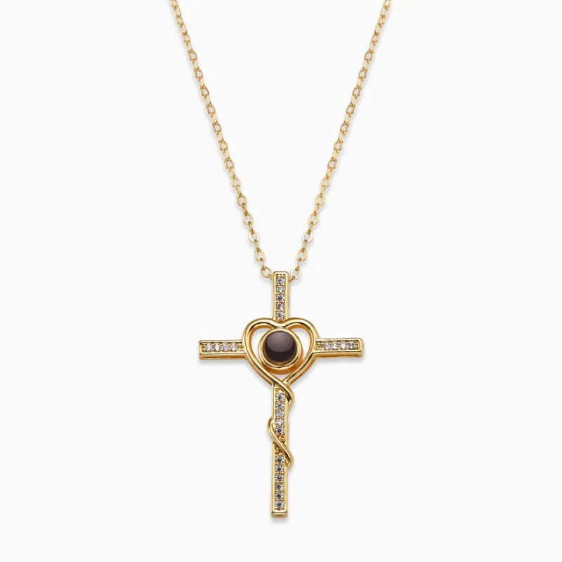 Heart and Cross Personalized Bible Verse Necklace sold by Faithful and Co.