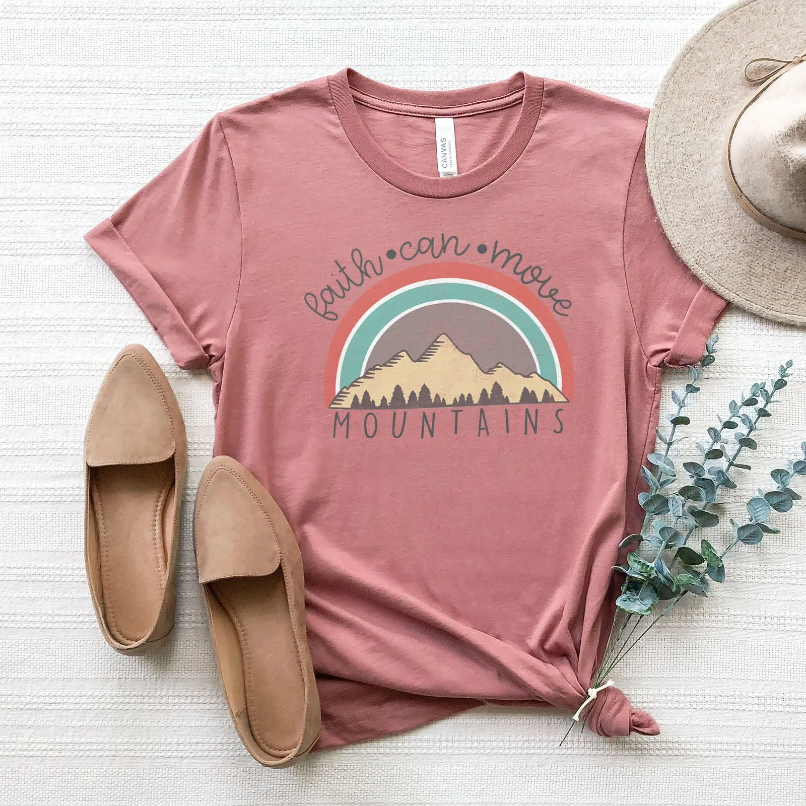 Faith Can Move Mountains Badge Tee sold by Faithful and Co. product image thumbnail 5