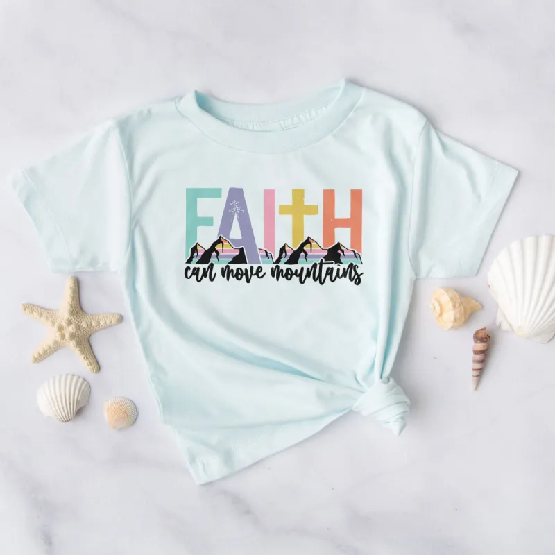 Rainbow Faith Can Move Mountains Tee sold by Faithful and Co.