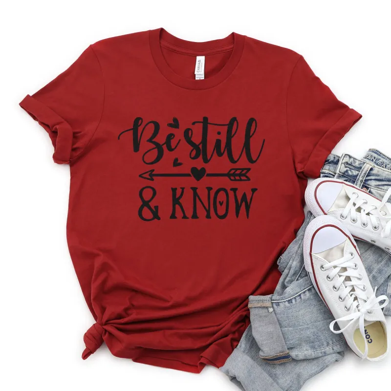 Be Still & Know Arrow Tee sold by Faithful and Co.