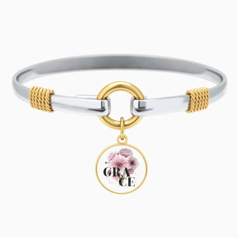 Grace - Flower - Two-Tone Bracelet sold by Faithful and Co.
