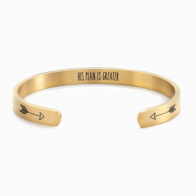 His Plan Is Greater Cuff Bracelet sold by Faithful and Co.