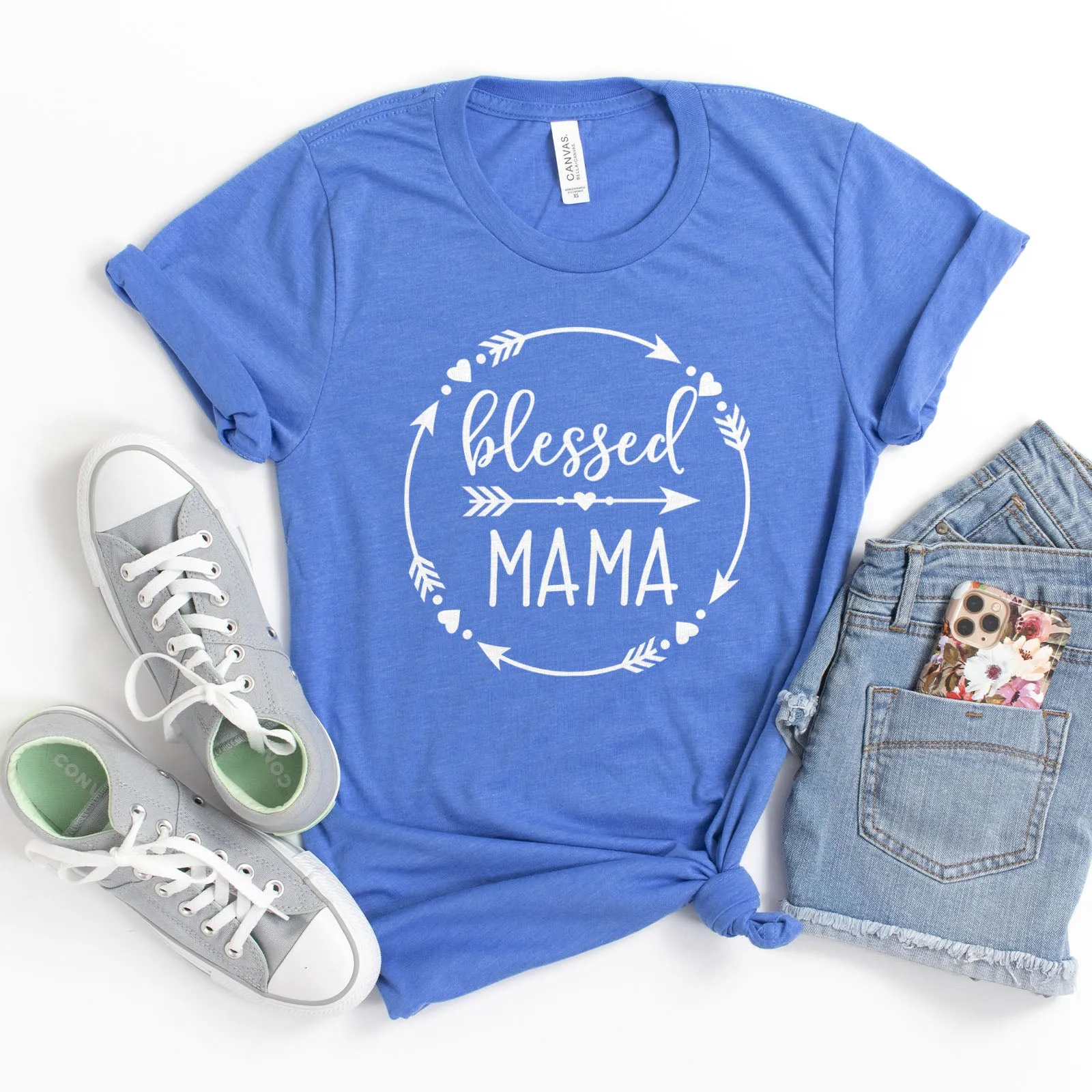 Blessed Mama Round Tee sold by Faithful and Co. product image thumbnail 5