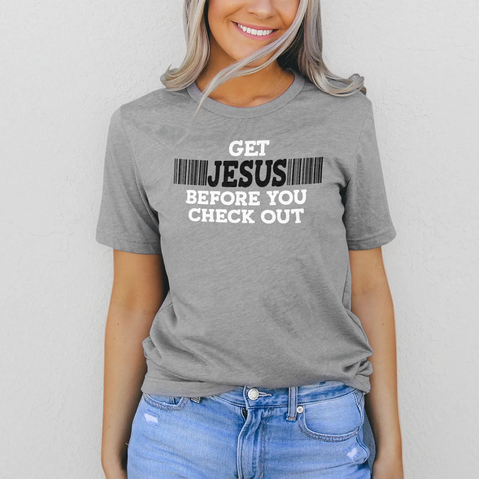Get Jesus Before You Check Out Tee sold by Faithful and Co. product image thumbnail 2