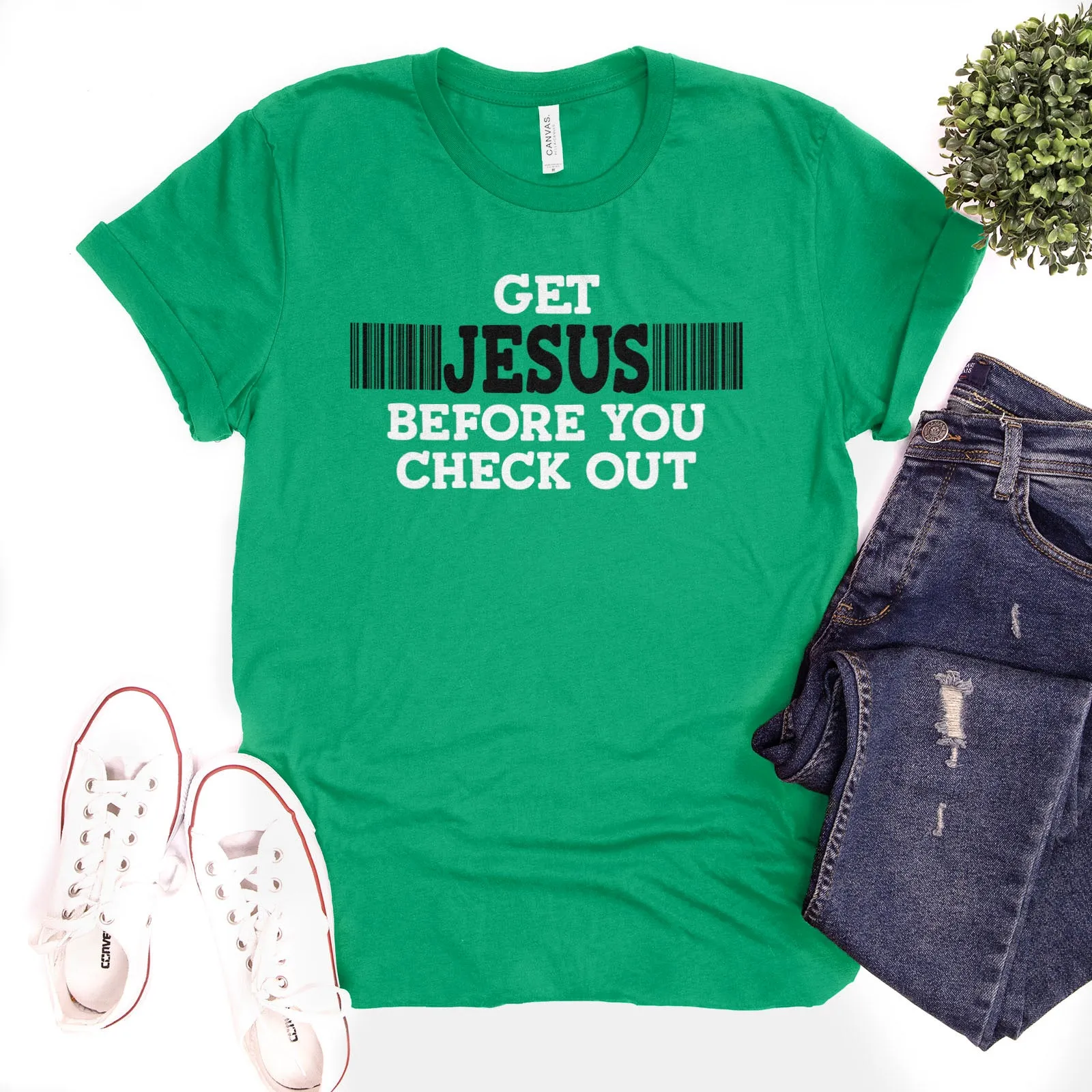 Get Jesus Before You Check Out Tee sold by Faithful and Co. product image thumbnail 3