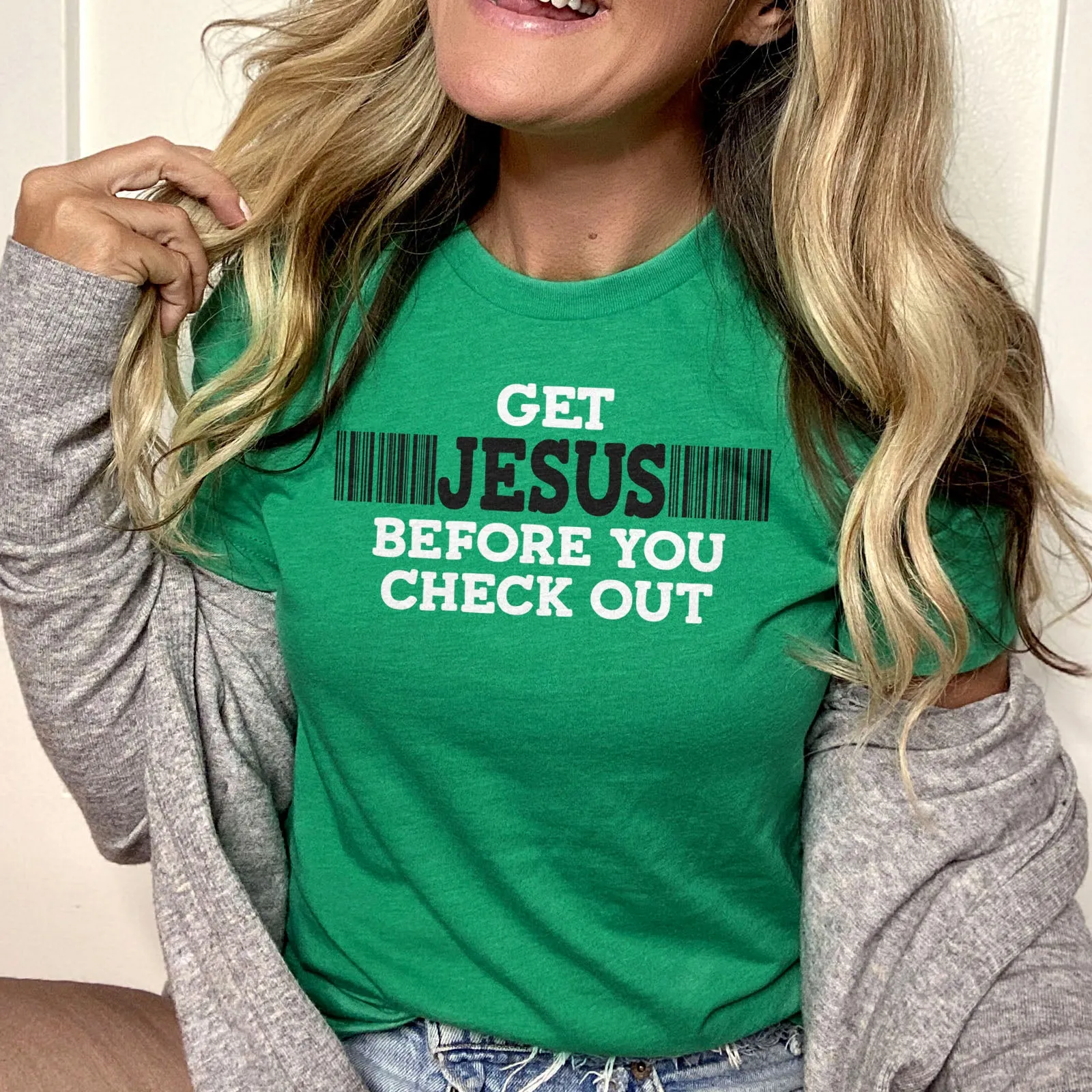 Get Jesus Before You Check Out Tee sold by Faithful and Co. product image thumbnail 4