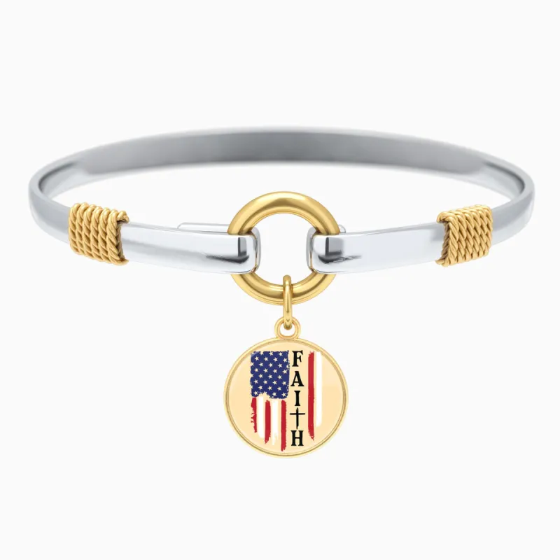 Faith American Flag - Two-Tone Bracelet sold by Faithful and Co.