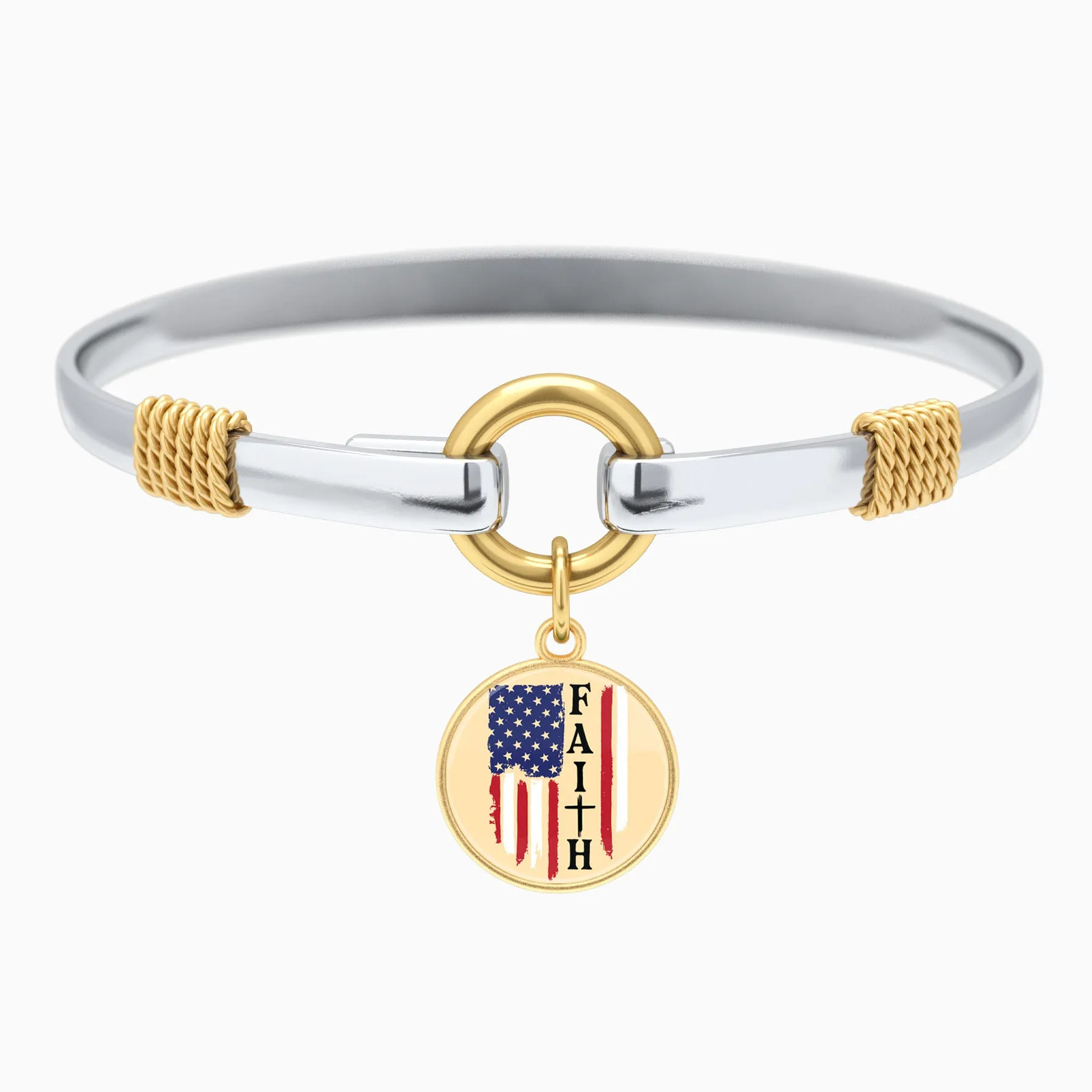 Faith American Flag - Two-Tone Bracelet sold by Faithful and Co.