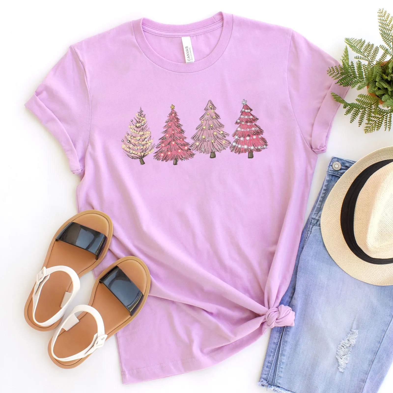 Free Gift - Pink Christmas Trees Tee sold by Faithful and Co.