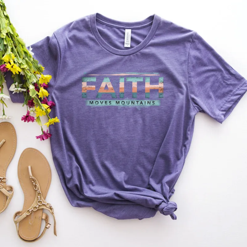 Retro, Faith Moves Mountains Tee sold by Faithful and Co.