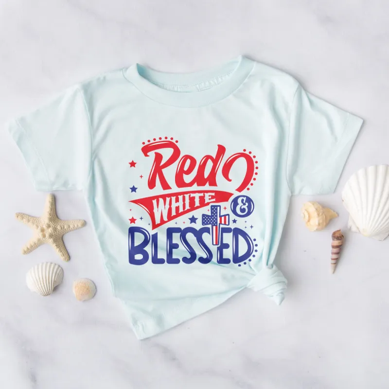 Red, White & Blessed Tee sold by Faithful and Co.