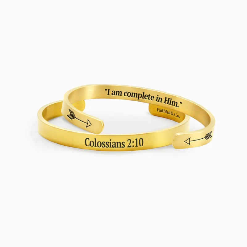 Colossians 2:10 I Am Complete Cuff Bracelet sold by Faithful and Co.