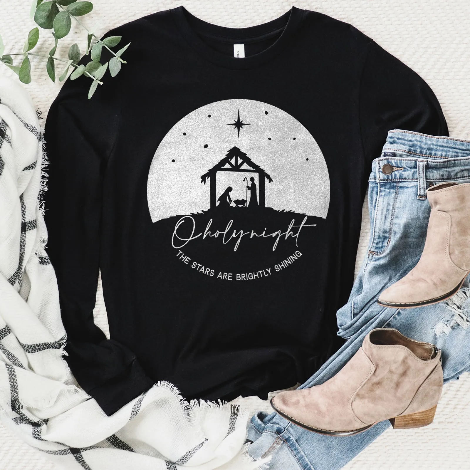 O Holy Night Long Sleeve sold by Faithful and Co. product image thumbnail 5