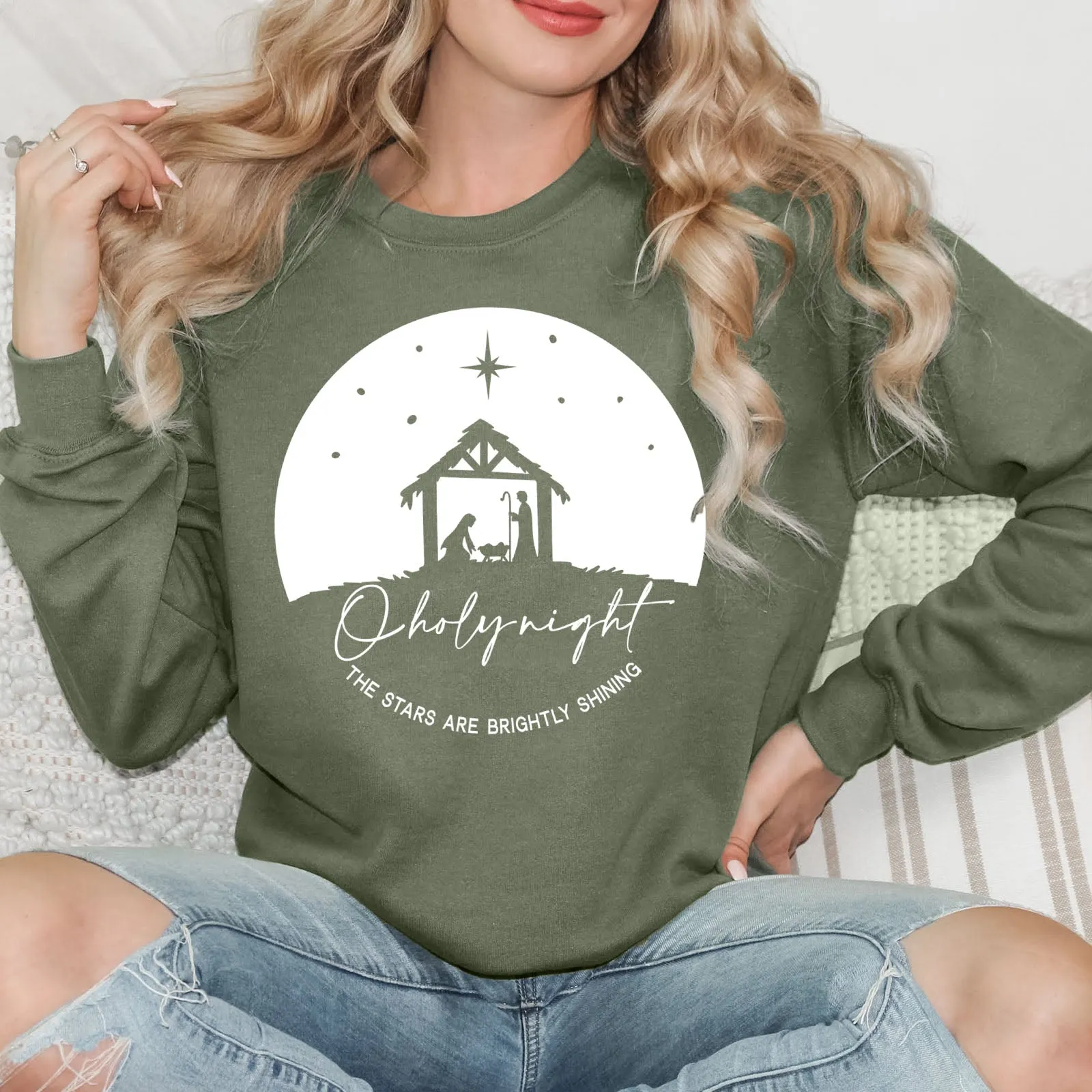 O Holy Night Long Sleeve sold by Faithful and Co. product image thumbnail 3