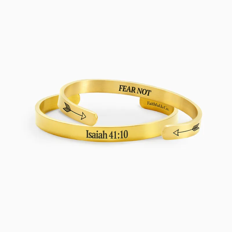 Isaiah 41:10 Fear Not Cuff Bracelet sold by Faithful and Co.