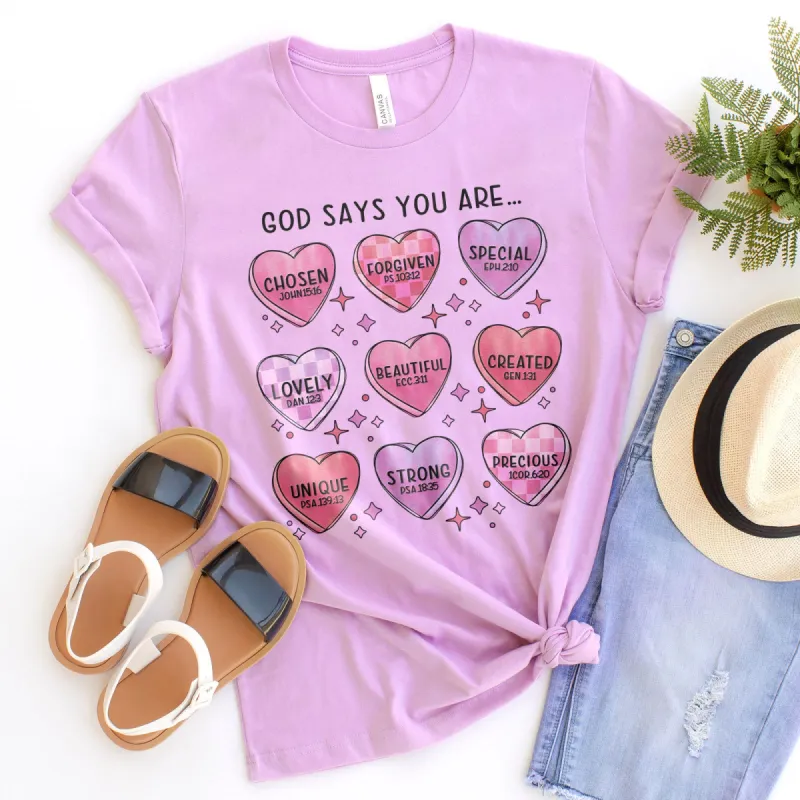 God Says You Are Valentine Tee sold by Faithful and Co.