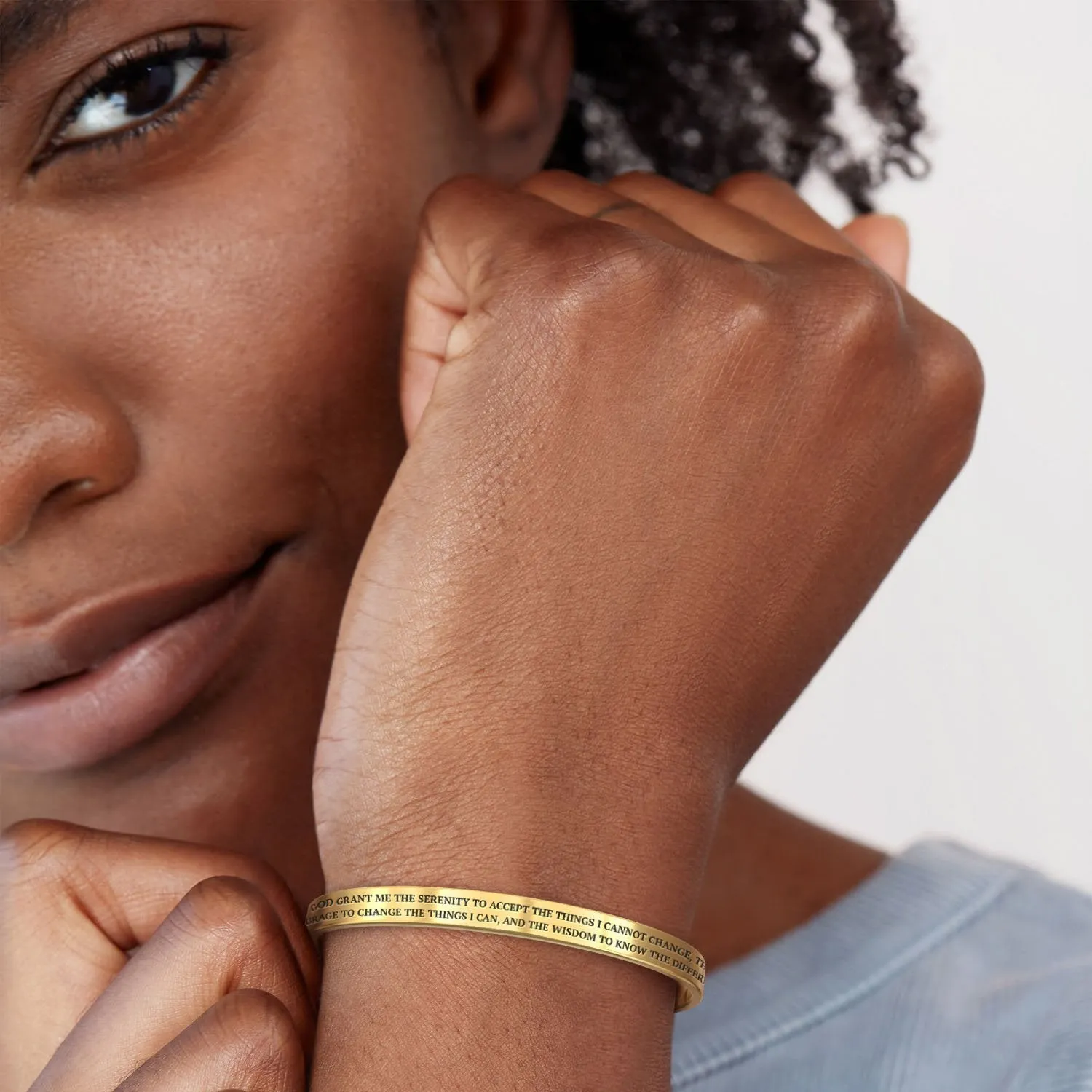 Serenity Prayer Personalizable Cuff Bracelet sold by Faithful and Co. product image thumbnail 2