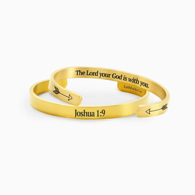 Joshua 1:9 He is With You Cuff Bracelet sold by Faithful and Co.