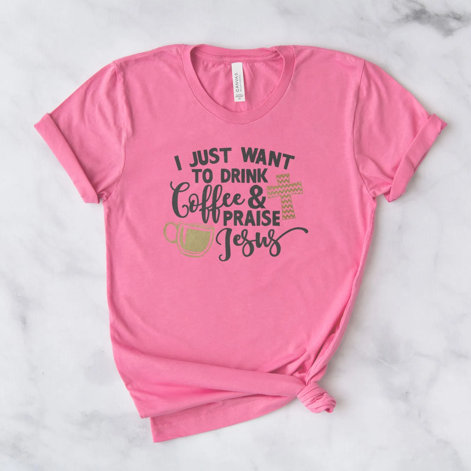 Drink Coffee & Praise Jesus Tee sold by Faithful and Co. product image thumbnail 3