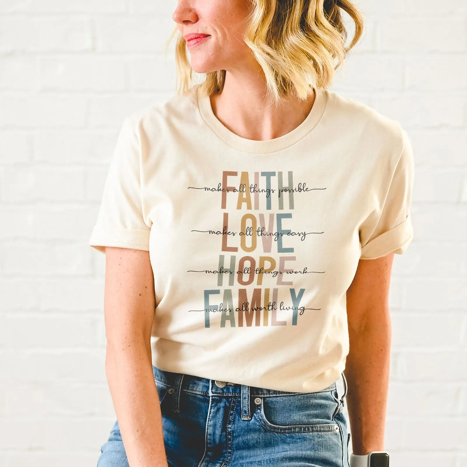 Faith Love Hope Family Tee sold by Faithful and Co. product image thumbnail 3