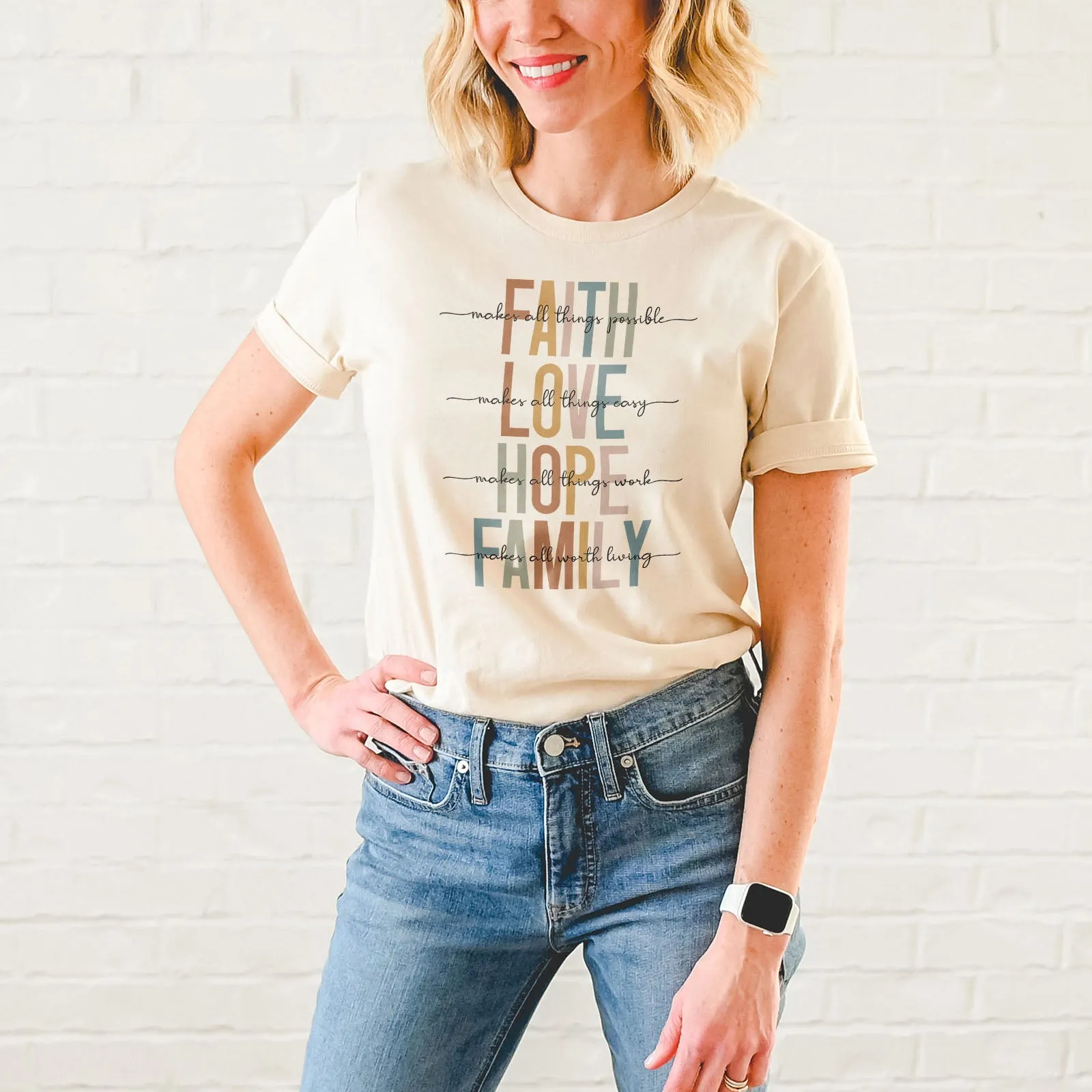 Faith Love Hope Family Tee sold by Faithful and Co. product image thumbnail 2