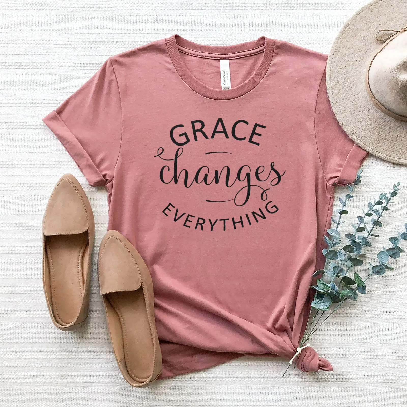 Grace Changes Everything - Round Tee sold by Faithful and Co.
