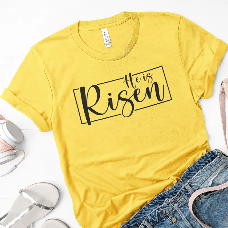 He is Risen Tee made by Faithful and Co.