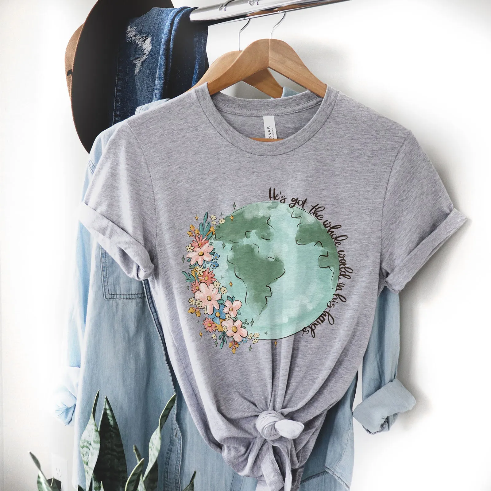 He's got the whole world in His hands Tee sold by Faithful and Co. product image thumbnail 4
