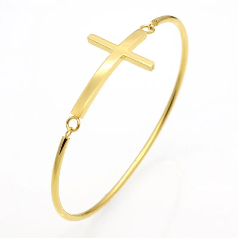 Thin Cross Bangle made by Faithful and Co.