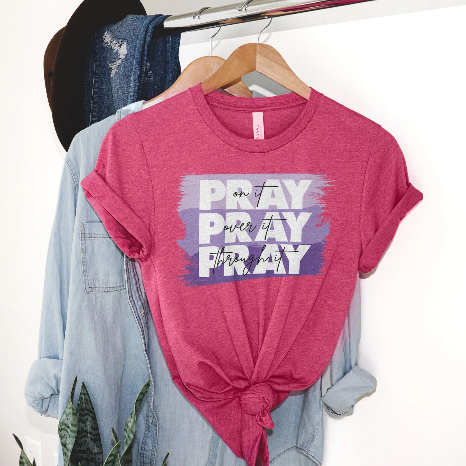 Pray On It - Purple Tee sold by Faithful and Co. product image thumbnail 4