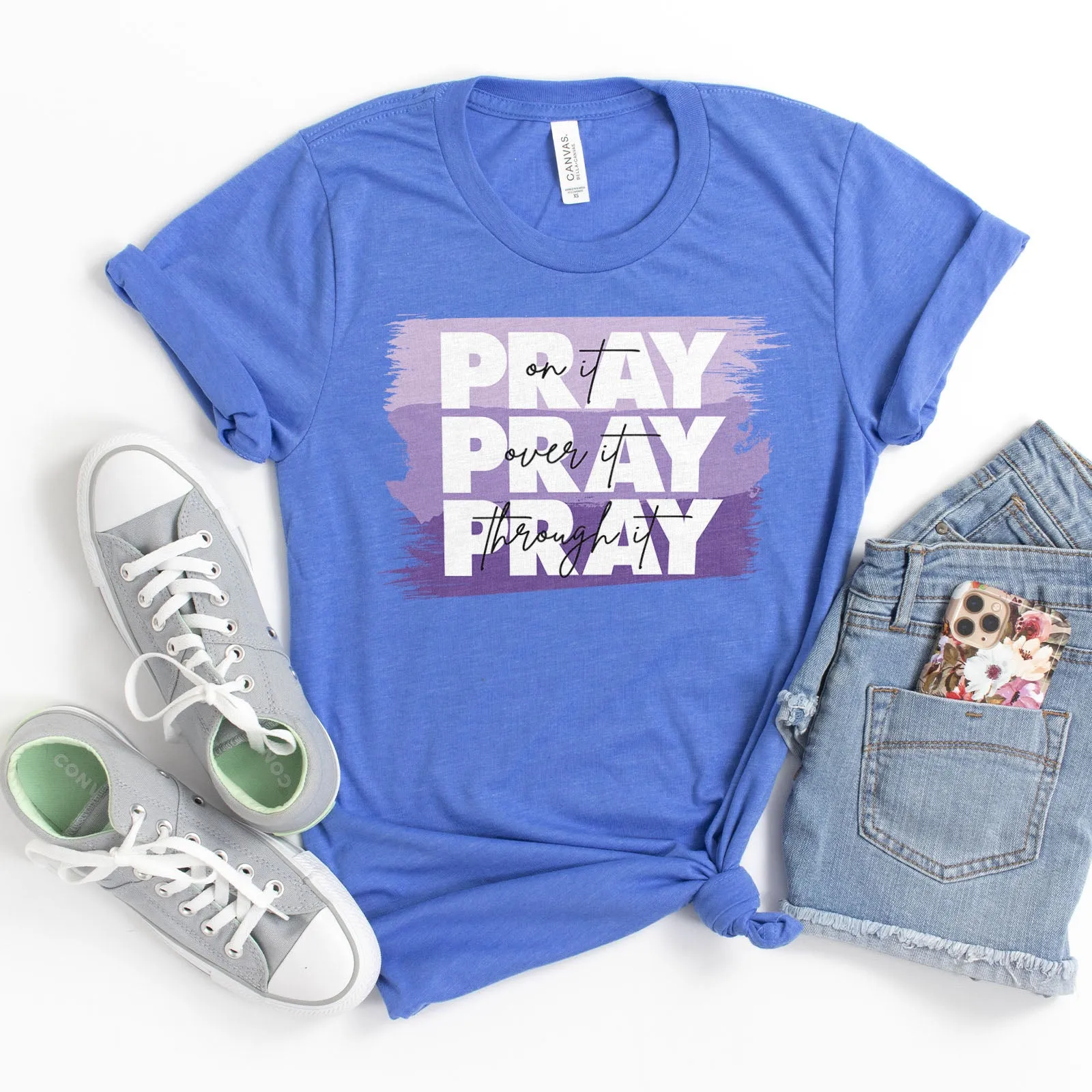 Pray On It - Purple Tee sold by Faithful and Co. product image thumbnail 5
