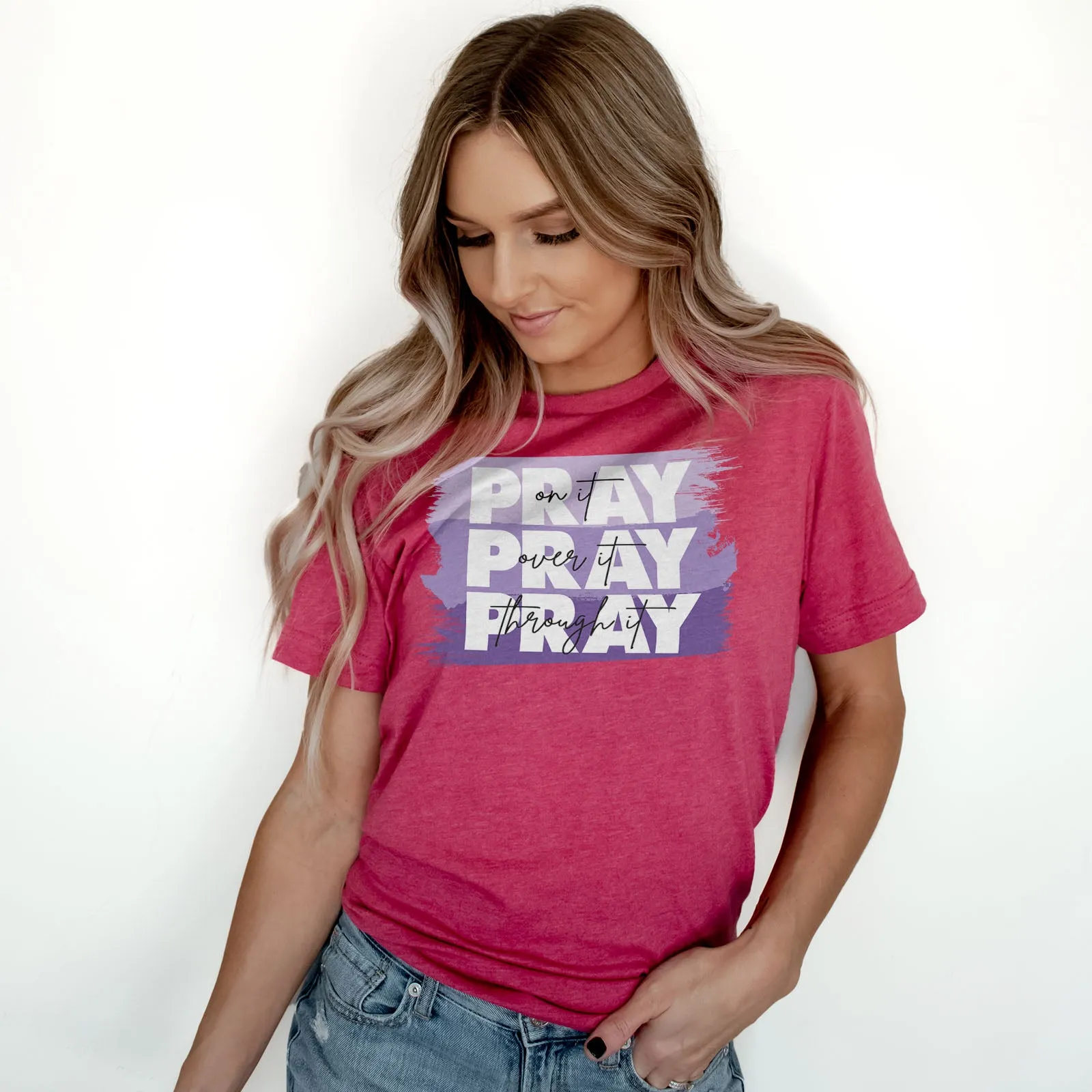 Pray On It - Purple Tee sold by Faithful and Co. product image thumbnail 2