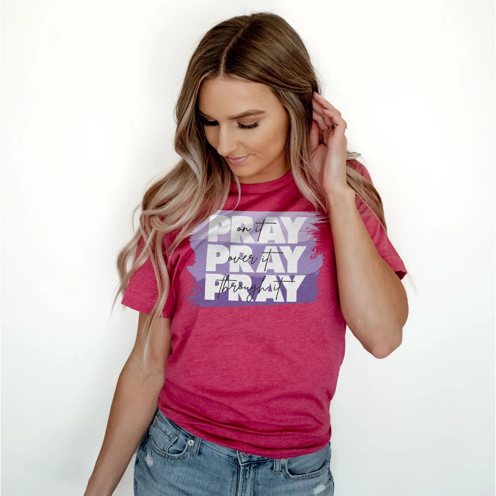 Pray On It - Purple Tee sold by Faithful and Co. product image thumbnail 3
