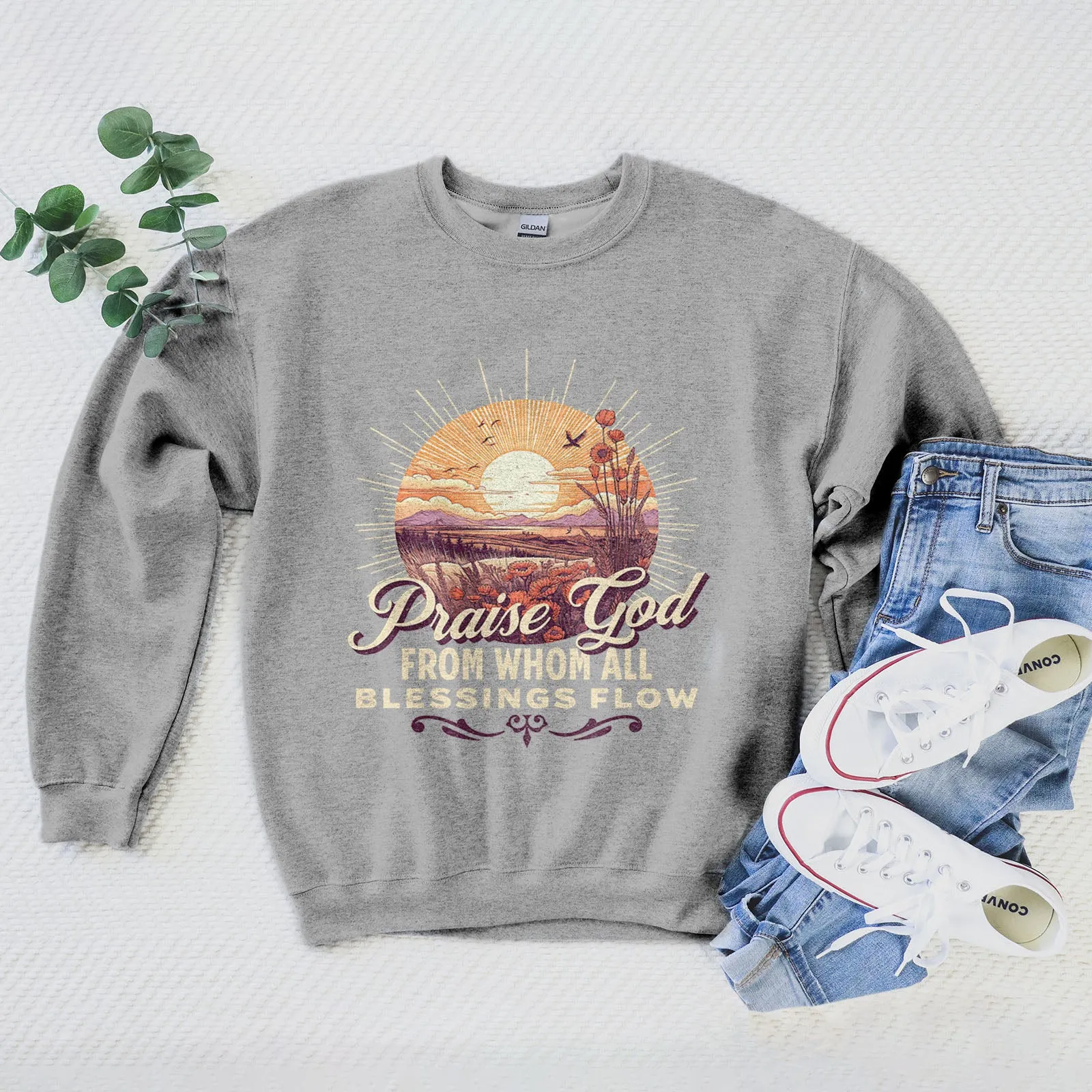 Praise God Vintage Sweatshirt sold by Faithful and Co.