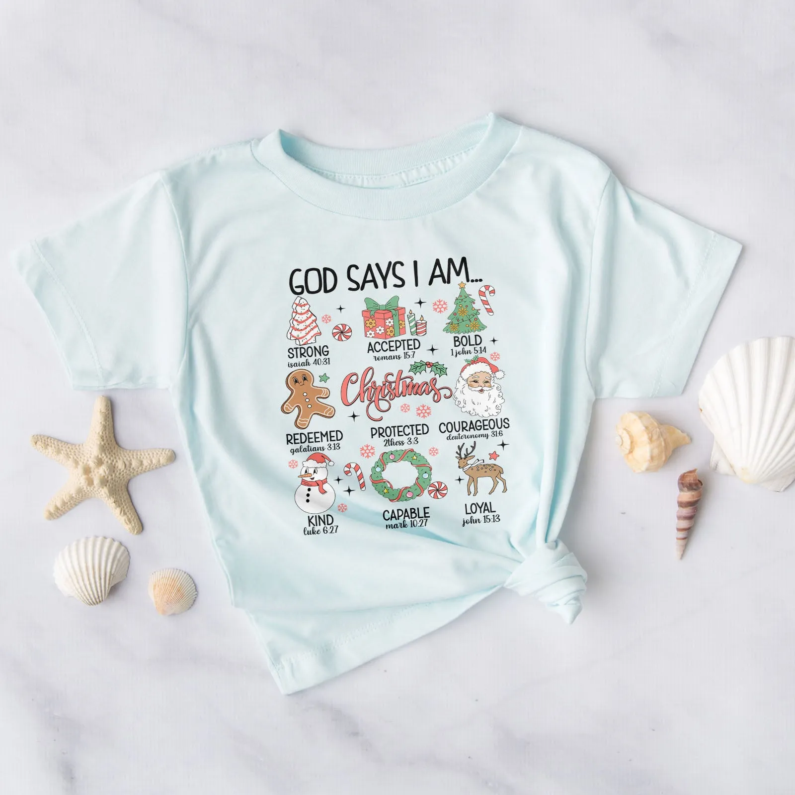 God Says I am.. Christmas Vibes Tee sold by Faithful and Co. product image thumbnail 2