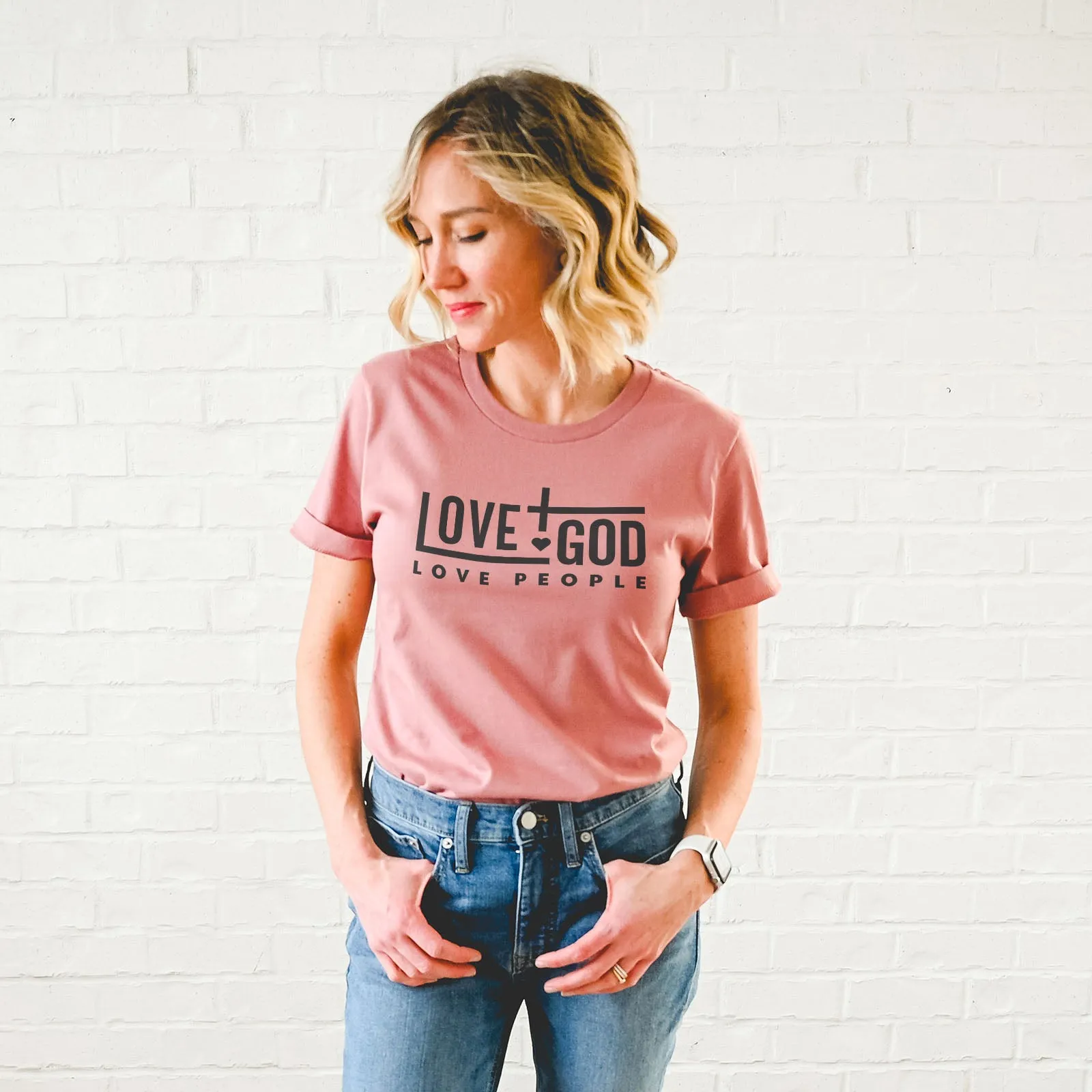 Love God Love People Bold Tee sold by Faithful and Co. product image thumbnail 2