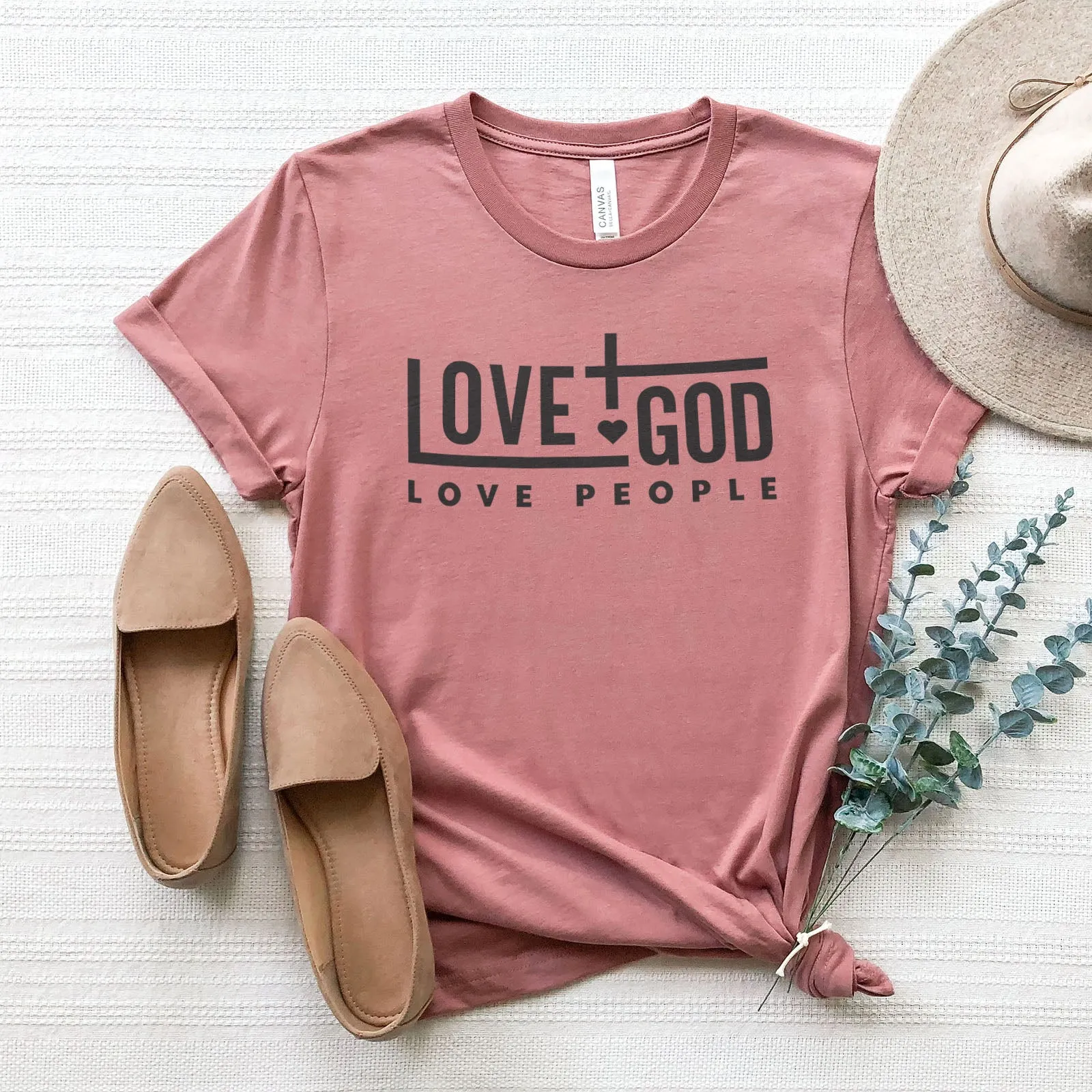 Love God Love People Bold Tee sold by Faithful and Co.