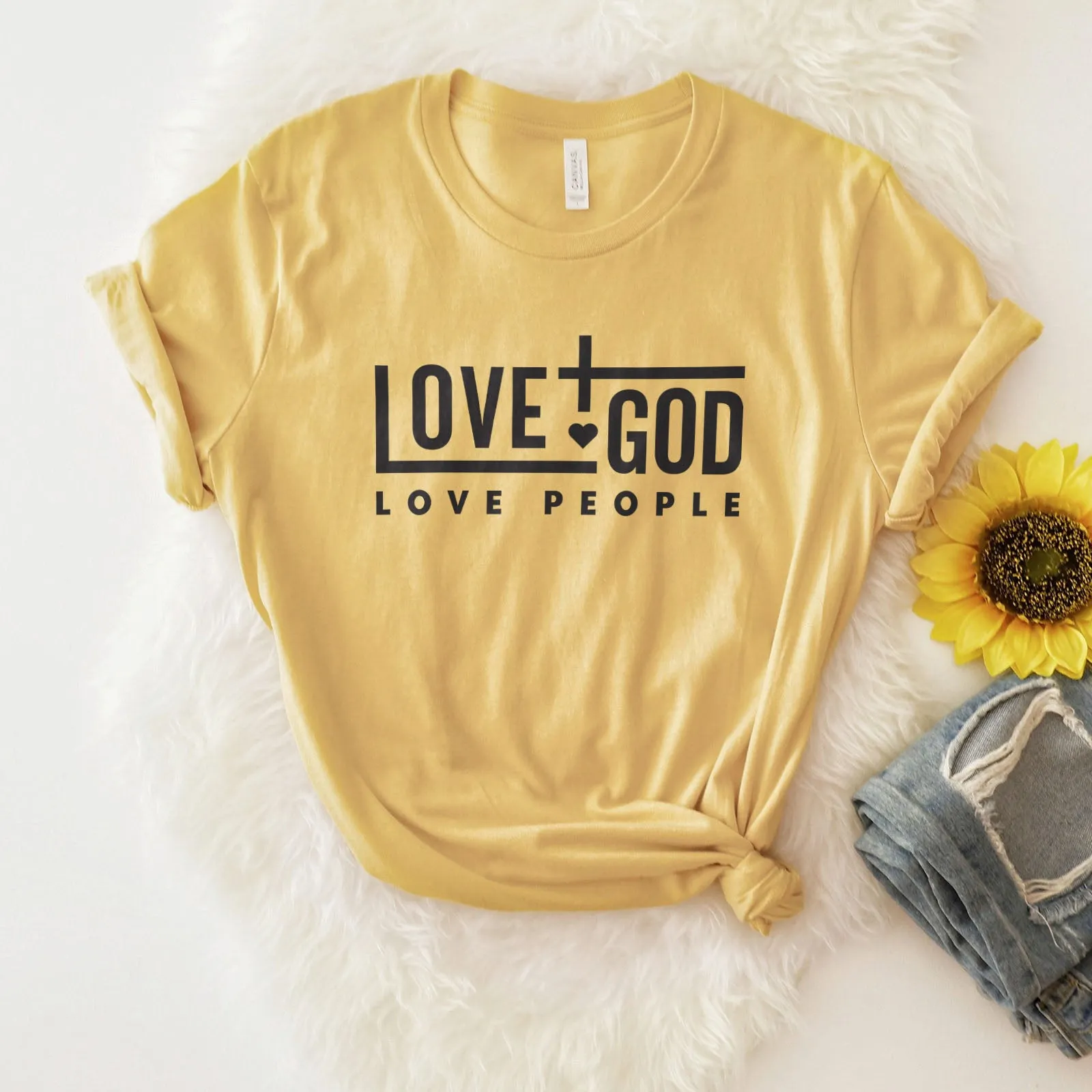 Love God Love People Bold Tee sold by Faithful and Co. product image thumbnail 5