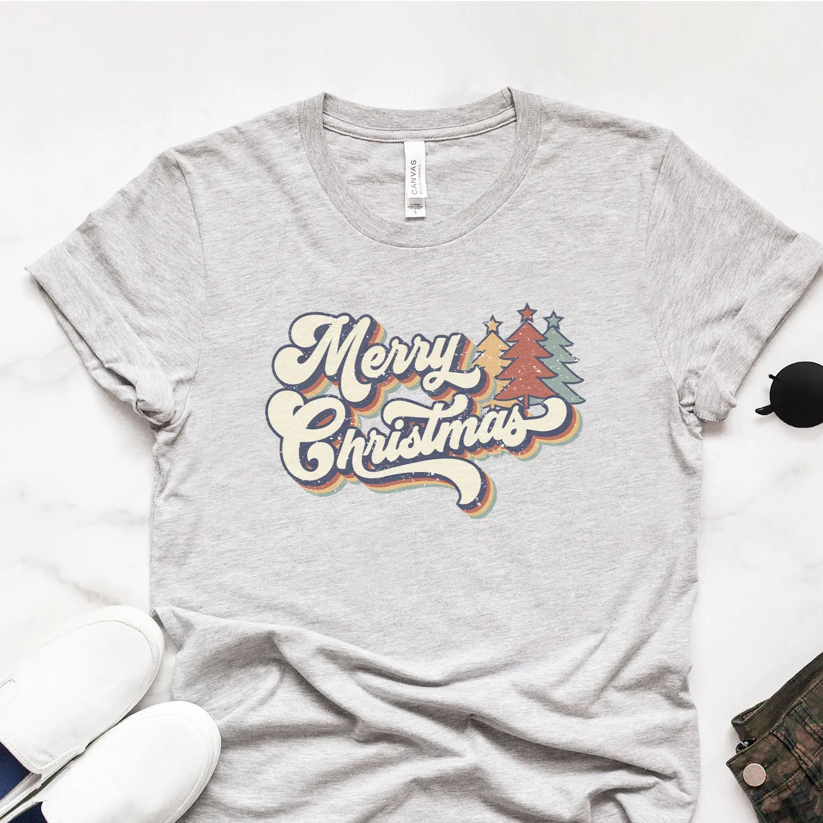 Vintage Merry Christmas Tee sold by Faithful and Co. product image thumbnail 5