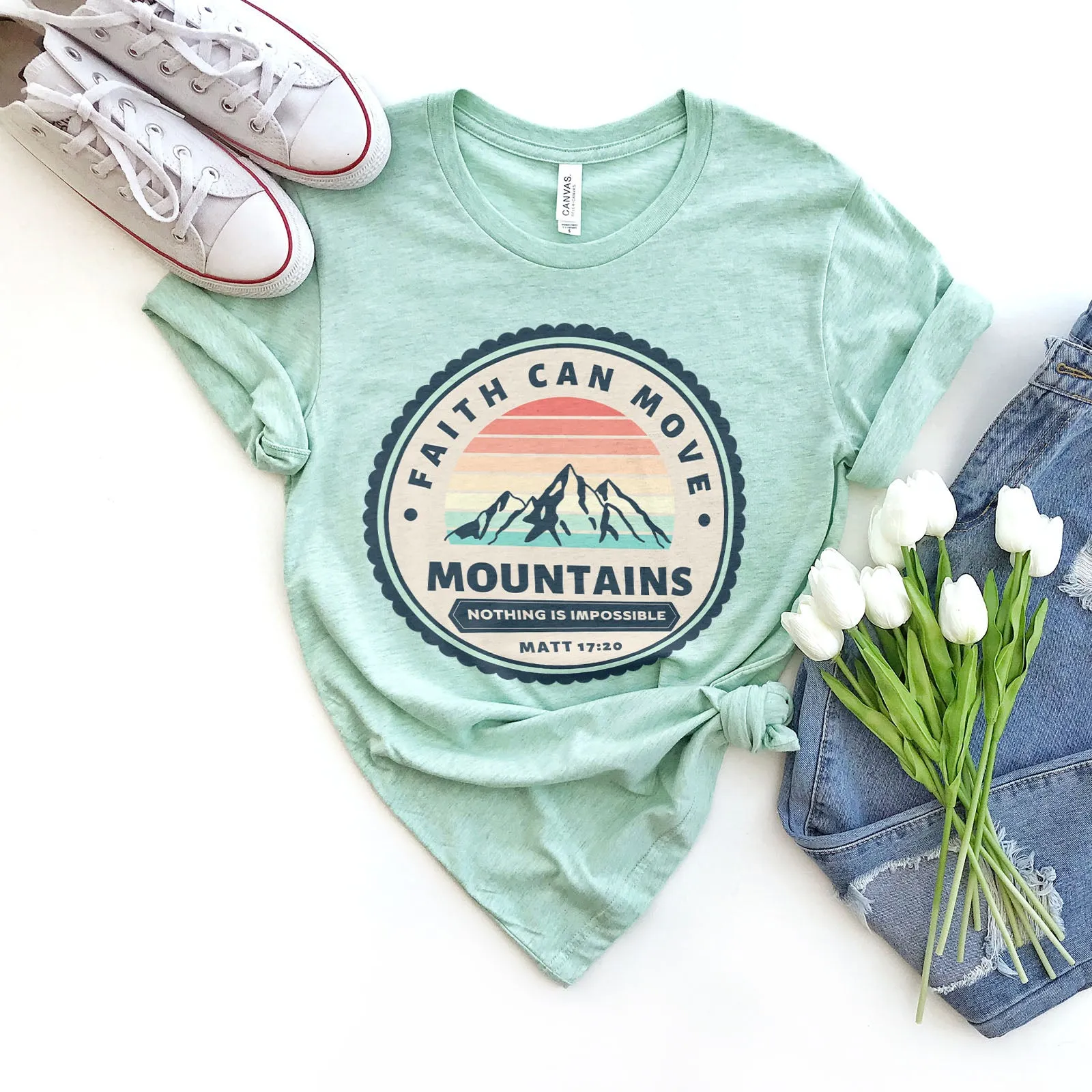 Cricut Faith Can Move Mountains - Matthew 17:20 Tee sold by Faithful and Co. product image thumbnail 3