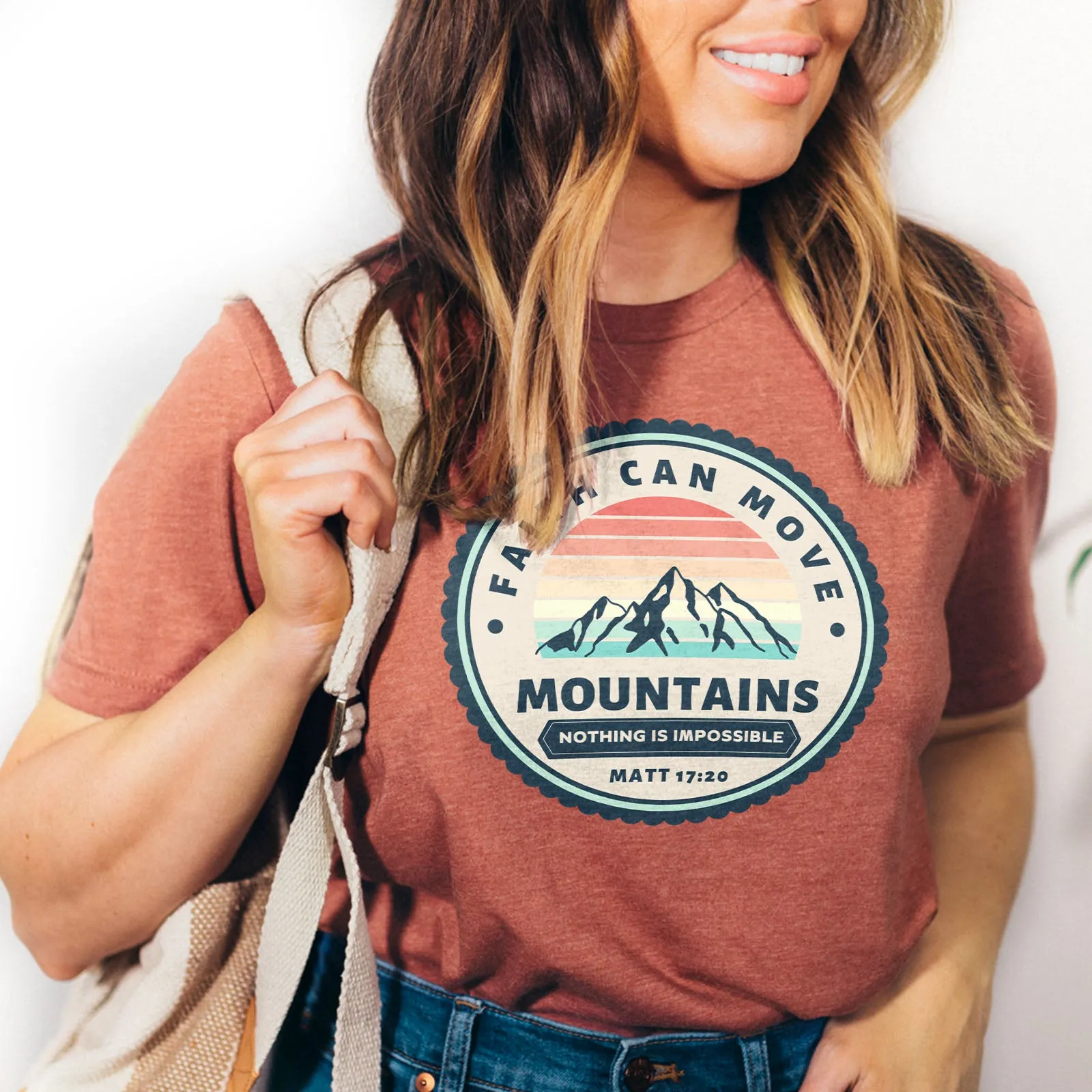 Cricut Faith Can Move Mountains - Matthew 17:20 Tee sold by Faithful and Co. product image thumbnail 2