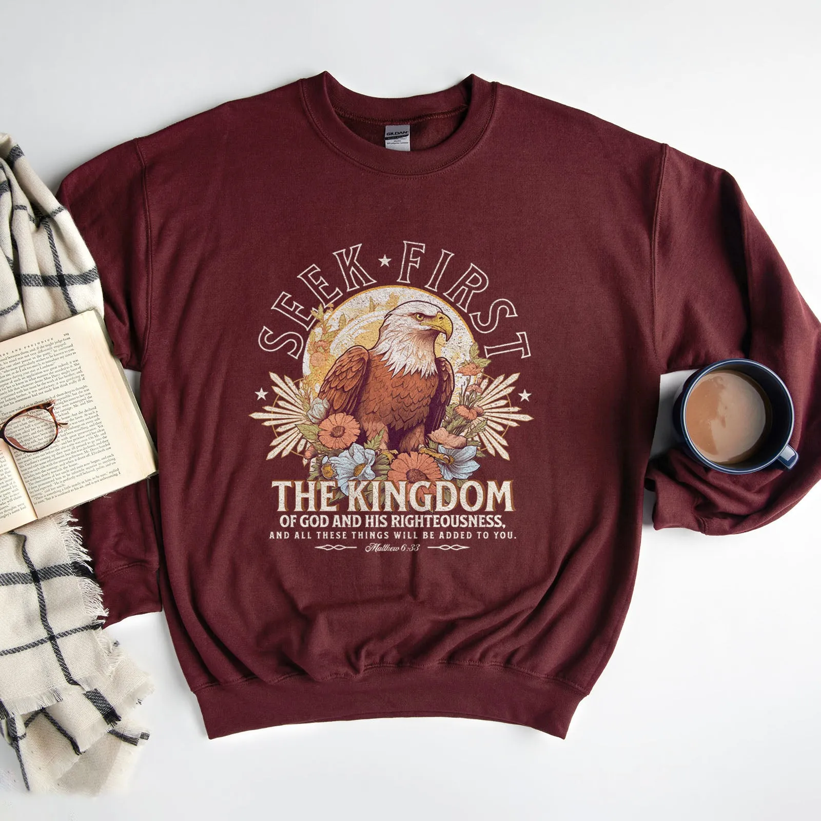 Seek First The Kingdom Of God Sweatshirt sold by Faithful and Co.
