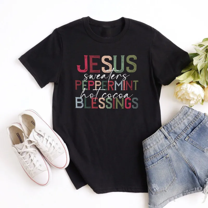 Jesus, Sweaters and Peppermint Tee sold by Faithful and Co.