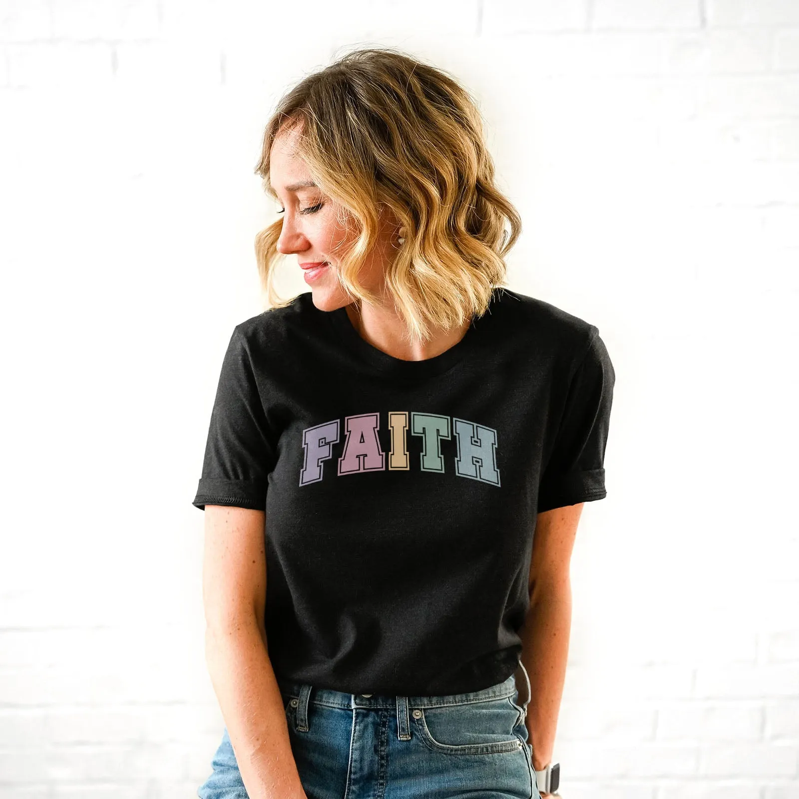 Faith Block Pastel Tee sold by Faithful and Co. product image thumbnail 3