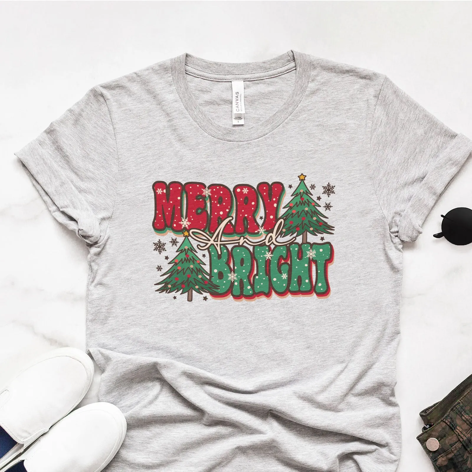 Merry And Bright Bold Tee sold by Faithful and Co. product image thumbnail 3