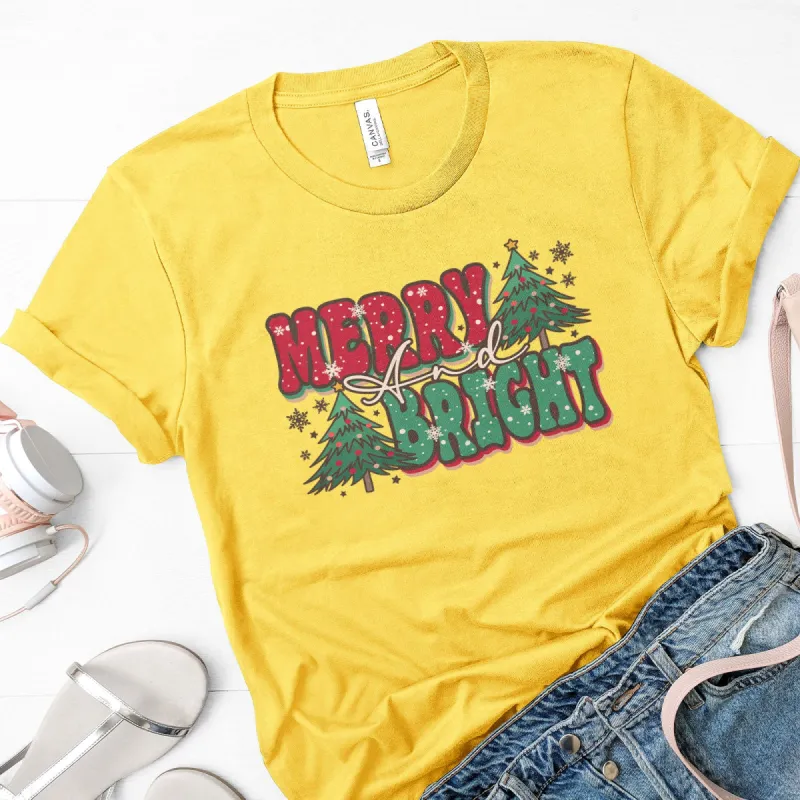 Merry And Bright Bold Tee sold by Faithful and Co.