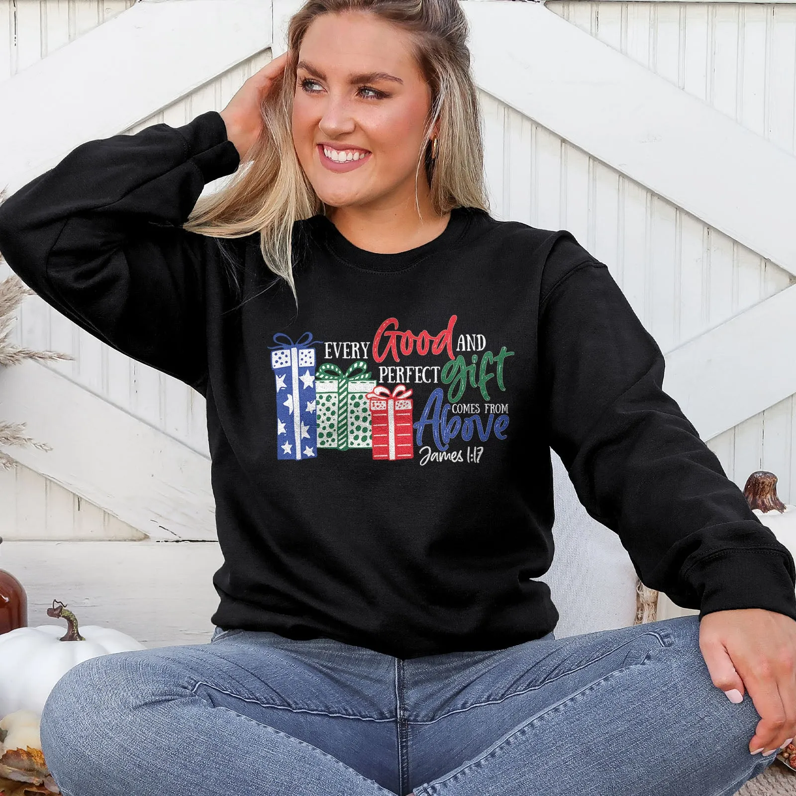 Every good and perfect gift come from above Sweatshirt sold by Faithful and Co. product image thumbnail 3