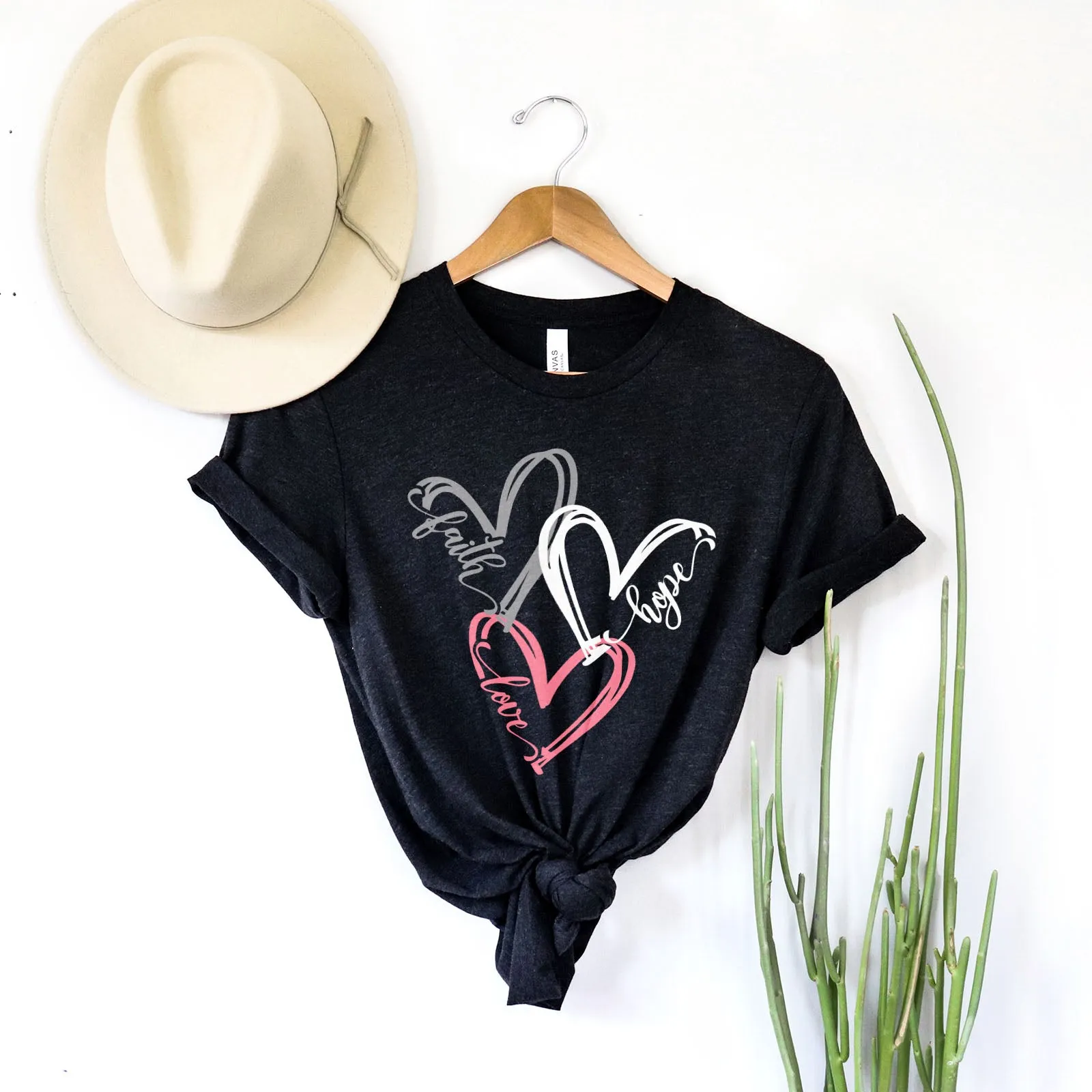 Faith Hope Love Hearts Tee sold by Faithful and Co. product image thumbnail 4