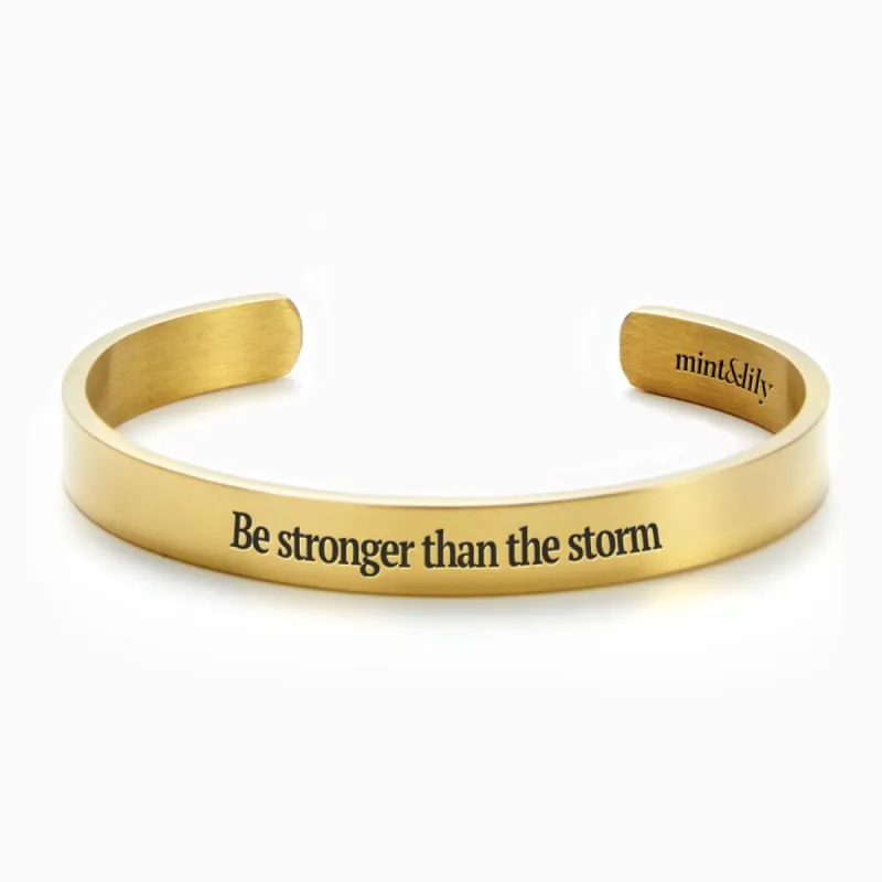 Stronger Than The Storm Personalizable Cuff Bracelet sold by Faithful and Co.