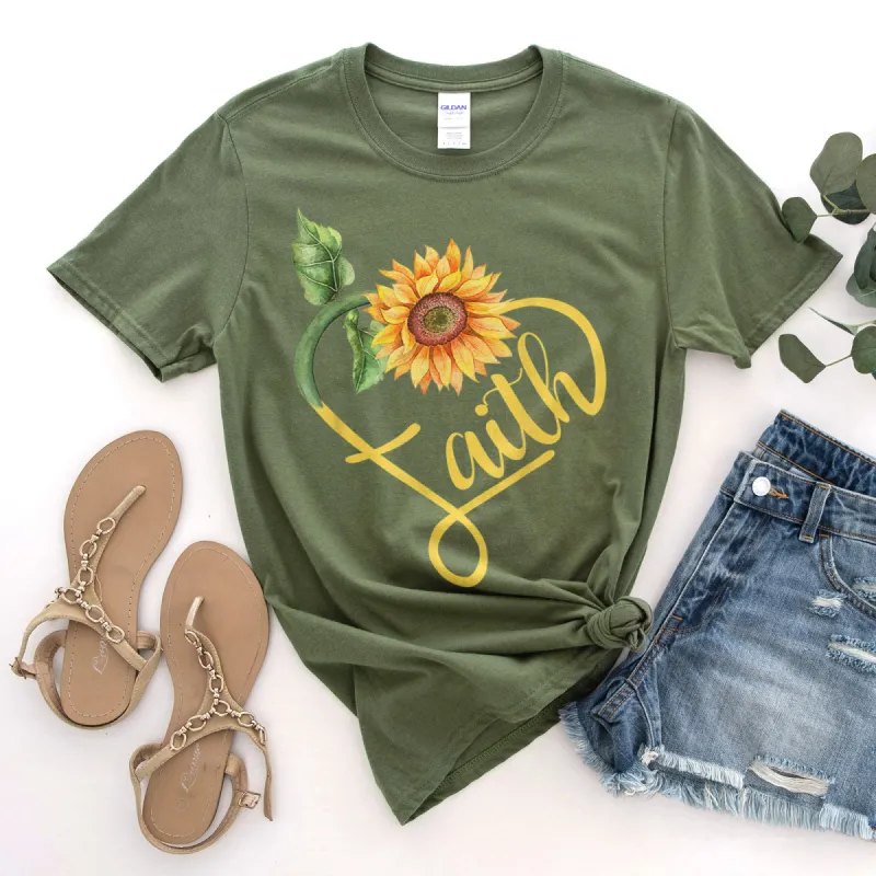 Faith Sunflower Tee sold by Faithful and Co.